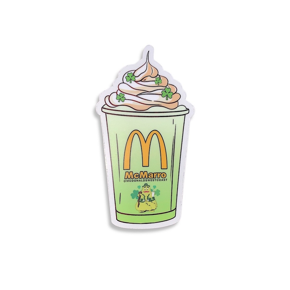 MC DONALDS GRIMACE SHAMROCK SHAKE STICKER